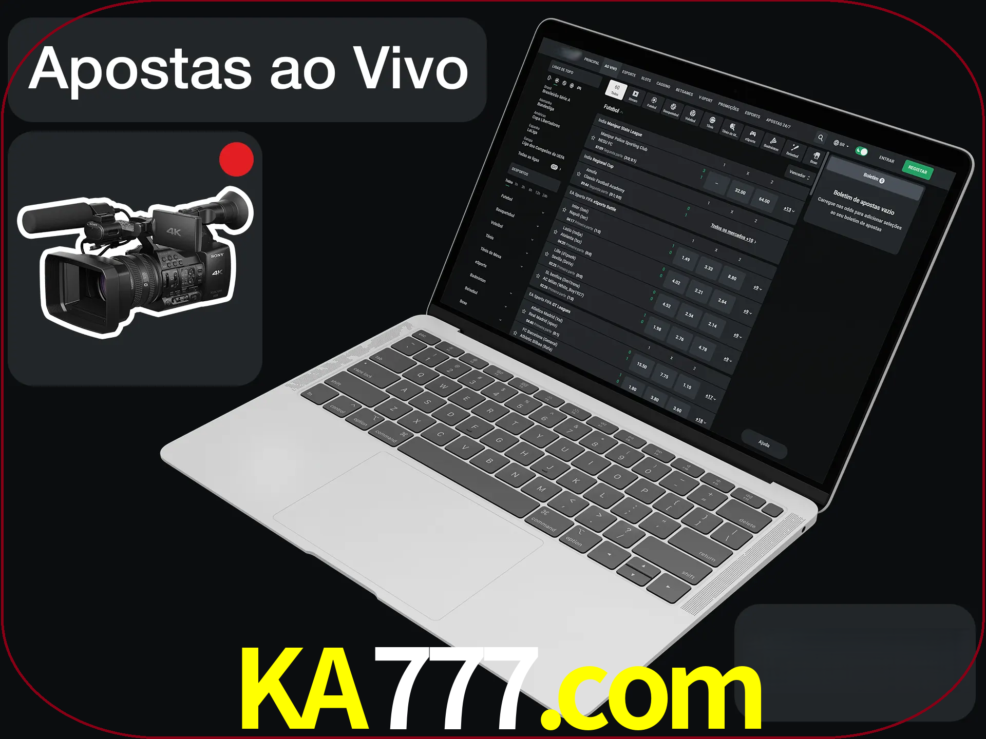 Aposte em formato ao vivo em nosso site.